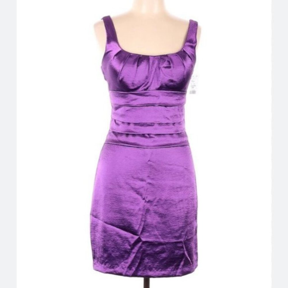 Bisou Bisou plum purple dress sleeveless mini Zipper back Sz.12